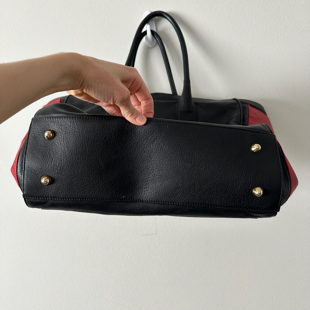 Nardelli Made in Italy Leather Tote Bag Colorblock with Feet - Picture 3 of 4